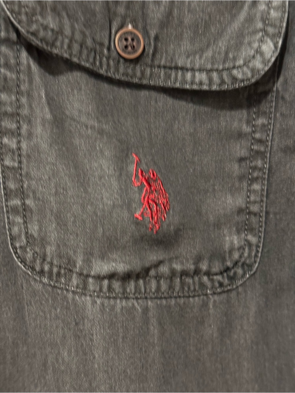 U.S. Polo Assn. Washed Charcoal Button-Down Shirt - Picture 4 of 6